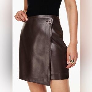 Vegan Leather wrap mini skirt